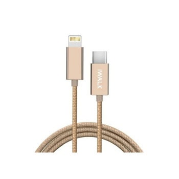Кабел iWalk CSS001CL-017A, от USB-C(м) към Lightning(м), 1m, златист | JAR Computers iWalk CSS001CL-017A