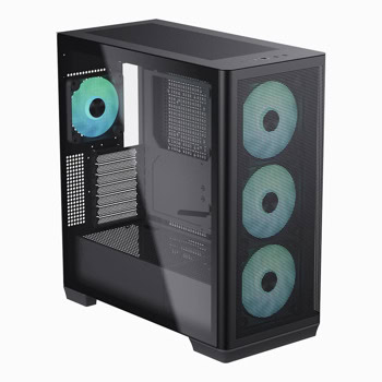 Кутия APNX C1-R, ATX/mATX/Mini-ITX, 1x USB 3.1, 3x 120 mm ARGB вентилатора, черна, с прозорец, без захранване | JAR Computers APNX кутия Case ATX - C1-R - Black