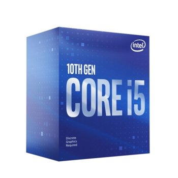 Процесор Intel Core i5-10400F, шестядрен (2.9/4.3 GHz, 12MB Cache, LGA1200) Box, с охлаждане | JAR Computers Intel Core i5-10400F 2.9/4.3 GHz Box