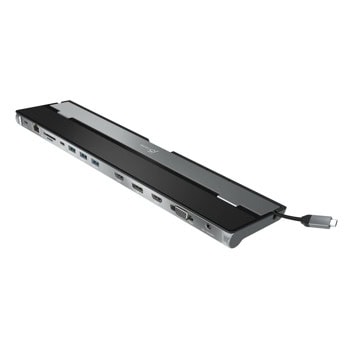 Докинг станция j5create JCD543P, от USB-C към 1x USB-C, 3x USB-A, 1x DisplayPort, 2x HDMI, 1x VGA, 1x AUX, 1x RJ45, 1x SD/MicroSD четец, сребриста | JAR Computers j5create JCD543P