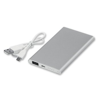 Външна батерия /power bank/ Draco, 4000 mAh, сива, 1x microUSB Type B, 1x USB Type A | JAR Computers Draco 4000 mAh grey