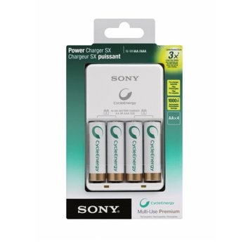 Sony Battery charger + 4x AA 2000mAh Ready to use