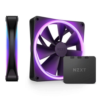 Вентилатори 140mm, NZXT F140 RGB Duo, 4-pin, 1800rpm, черни, 2 броя, с RGB контролер | JAR Computers Вентилатори NZXT F140 RGB Duo Twin Pack черни