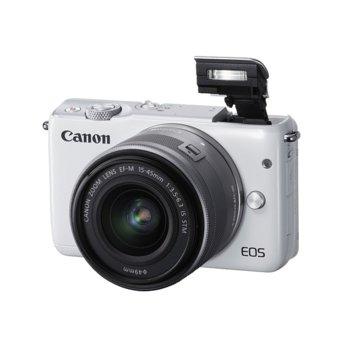 Canon EOS M10 white + EF-M 15-45mm IS STM + LP-E12