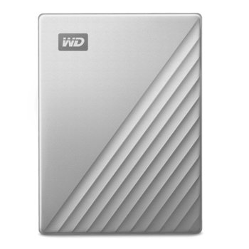 Твърд диск 4TB, Western Digital MyPassport Ultra Silver WDBFTM0040BSL (сребрист), външен, 2.5" (6.35 cm), USB Type C | JAR Computers Western Digital 4TB MyPassport Ultra Silver