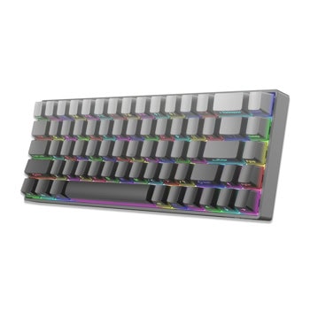 white shark nunchaku red switches grey
