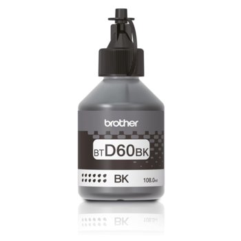 Мастило за Brother DCP-T310/T510W/T710W, MFC-T910DW - BTD60BK - Black - заб: 6500 к - 108.0 ml | JAR Computers Brother BT-D60 Black Ink Bottle