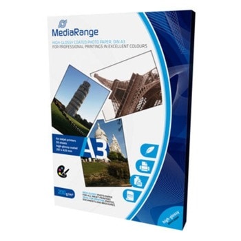 Фотохартия MEDIARANGE GLOSSY, A3, гланцирана, 200g/m2, 50 листа | JAR Computers MEDIARANGE GLOSSY