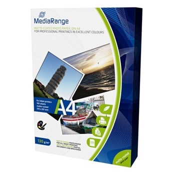 Фотохартия MEDIARANGE MATTE, A4, матова, 130 g/m2, 100 листа | JAR Computers MEDIARANGE MATTE