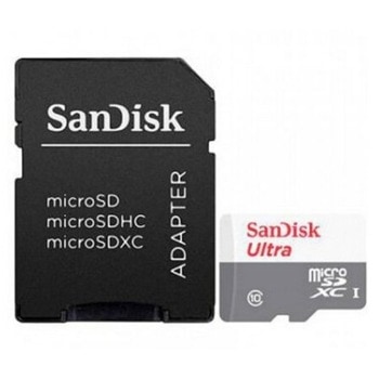 Карта памет 128GB microSDHC SanDisk Ultra (SD-SDSQUNR-128G-GN3MA) с адаптер, Class 10 UHS-I, скорост на четене/запис 100 MB/s | JAR Computers SanDisk Ultra 128GB Micro microSDXC + Adapter