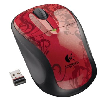 Мишка Logitech M305 "Red Tendrils", безжична, оптична, USB | JAR Computers Logitech Wireless Mouse M305 "Red Tendrils"