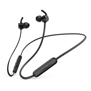 Слушалки Philips TAE1209BK/00, безжични, Bluetooth, микрофон, IPX5 защита, управление с гласови асистенти Google и Siri, до 8 часа време на работа, черни | JAR Computers Philips TAE1209BK/00