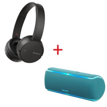 Комплект Sony WH-CH500 Black + SRS-XB21 Blue