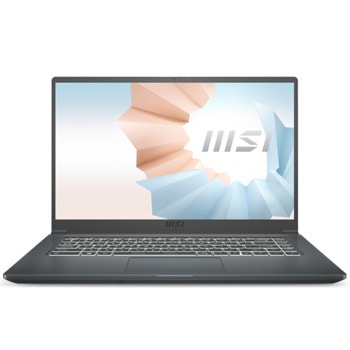 Лаптоп MSI Modern 15 A11MU (9S7-155266-1048), четириядрен Tiger Lake Intel Core i5-1155G7 2.5/4.5 GHz, 15.6" (39.62 cm) Full HD IPS Anti-Glare Display, (HDMI), 8GB DDR4, 512GB SSD, 1x Type-C USB 3.2, No OS | JAR Computers MSI Modern 15 A11MU 9S7-155266-1048
