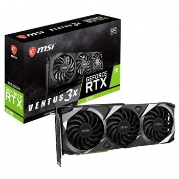Видео карта Nvidia GeForce RTX 3070, 8GB, MSI VENTUS 3X OC LHR (912-V390-282), PCI-E 4.0, GDDR6, 256-bit, DisplayPort, HDMI, LHR | JAR Computers MSI 912-V390-282
