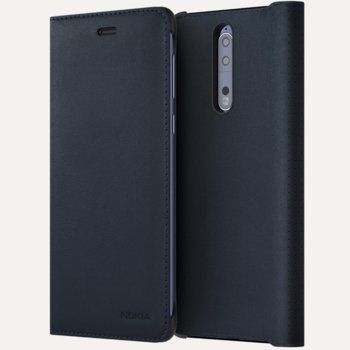 Калъф Nokia 8 CC-701, flip cover, кожен, черен | JAR Computers NOKIA 8 LEATHR FLIP BLU CP-801