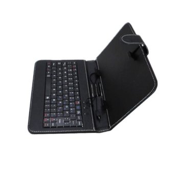 Калъф за таблет с клавиатура Tablet Jacket Spring за таблети до 8.0" (20.32cm), USB, универсален, еко кожа, черен | JAR Computers Tablet Jacket Spring + KBD 8 inch USB