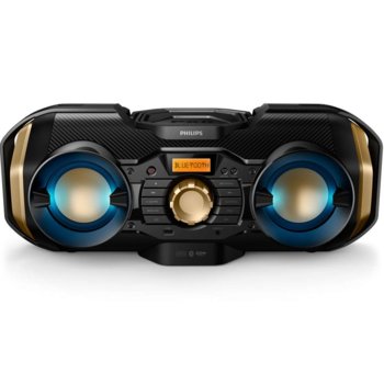 CD радиокасетофон с динамични светлини Philips, Bluetooth, CD, MP3-CD, CD-R/RW, 50W | JAR Computers Philips PX840T