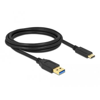 Кабел Delock 84004, от USB-A(м) към USB-C(м), 2m, черен | JAR Computers Кабел Delock 84004