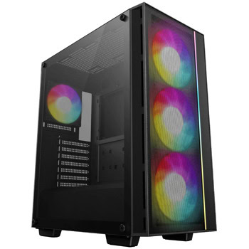 Кутия DeepCool MATREXX 55 MESH V4 C, ATX/Micro ATX/Mini ITX, 1x USB 3.0, 1x USB Type-C, 3x 140mm ARGB вентилаторa, с прозорец, черна, без захранване | JAR Computers DeepCool MATREXX 55 MESH V4 C R-MATREXX55-BCAGA4