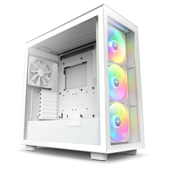 Кутия NZXT H7 Elite RGB 2023, ATX/mATX/Mini-ITX, 1x USB 3.2 Gen 2 Type-C, 2x USB 3.2 Gen 1 Type-A, с прозорец, бяла, без захранване | JAR Computers Кутия NZXT H7 Elite 2023 CM-H71EW-02 бяла