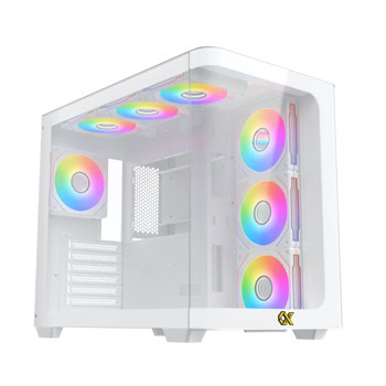 Кутия Xigmatek Pano Arctic, EATX/ATX/mATX/Mini-ITX, 1x USB 3.0, 3x 120mm ARGB вентилатора, с прозорец, бяла, без захранване | JAR Computers Кутия Xigmatek Pano Arctic бяла