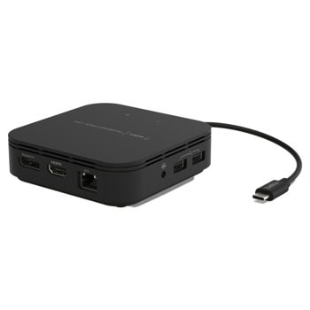 Докинг Станция Belkin Thunderbolt 3 Dock Core, от USB-C към 1x USB-C(PD), 2x USB-A, 1x DisplayPort, 1x HDMI, 1x RJ45, 1x Jack 3.5mm, черна | JAR Computers Belkin Thunderbolt 3 Dock Core F4U110bt