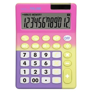 Калкулатор Milan Sunset, 12 разряден дисплей, настолен, 4 memory бутона, функции корен квадратен и Grand Total, автоматично изключване, различни цветове | JAR Computers Milan Sunset 2060100039