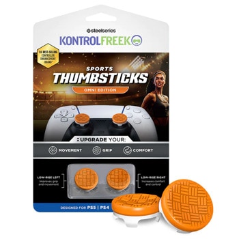 Сменяеми бутончета Thumb Grips Sports Thumbsticks Omni - Orange (5152-PS5), за PS4/PS5, за Dual Shock/DualSense, оранжеви | JAR Computers KontrolFreek Sports Thumbsticks Omni Oran 5152-PS5