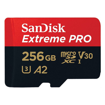 Карта памет 256GB microSDXC, Sandisk Extreme Pro с адаптер, Class 10 UHS-1 U3, скорост на четене 200MB/s, скорост на запис 140MB/s | JAR Computers SanDisk 256GB microSDXC Extreme Pro + SD Adapter