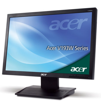 Монитор 19" (~47 cm) Acer V193WCb, 5ms 10000:1 300cd/m2 TCO'03, черен, 3г. | JAR Computers 19" (~47 cm) Acer V193WCb