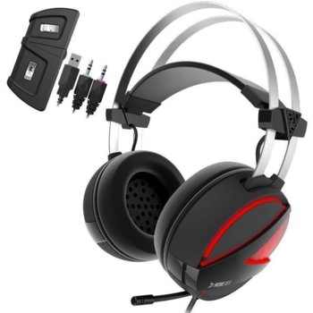 Слушалки Gamdias Hebe E1, микрофон, RGB, гейминг, черни | JAR Computers RGB геймърски слушалки Gamdias Hebe E1 HEBE-E1
