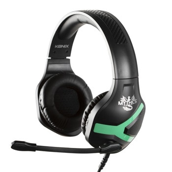 Слушалки Konix Mythics Nemesis, 3.5mm жак, микрофон, гейминг, черно-зелени | JAR Computers Слушалки Konix Mythics Nemesis