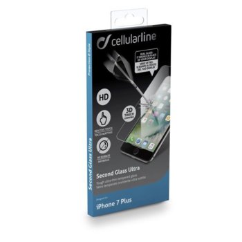 Протектор от закалено стъкло /Tempered Glass/ Cellular Line за Apple iPhone 7 Plus | JAR Computers Cellular Line Tempered Glass за iPhone 7 Plus