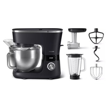 Кухненски робот с месомелачка и блендер Philips HR7962/21, 1000W, 5.5l капацитет, 1.5l капацитет на купата за блендер, 8 скорости, черен | JAR Computers Кухненски робот Philips HR7962/21