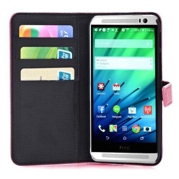 Wallet Flip Case for HTC ONE 2 M8 pink