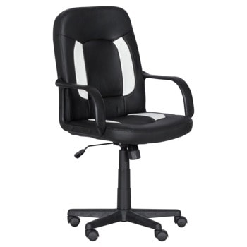Геймърски стол Carmen 6516, до 100 кг. макс тегло, еко кожа, коригиране височина, газов амортисьор, черен/бял image