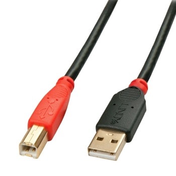 Кабел Lindy LNY-42761, от USB A(м) към USB B(м), 10m, черен | JAR Computers LNY-42761