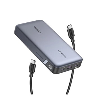 Външна батерия/power bank/ Ugreen PB205 (90597), 25000mAh, сива, 145W, 1x USB-A, 2x USB-C | JAR Computers Външна батерия power bank Ugreen PB205 90597