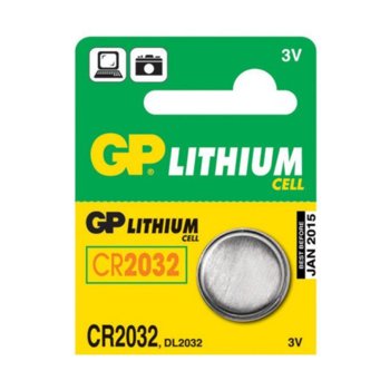 Батерия литиева GP CR2032, 3V, 5 бр. в опаковка цена за 1бр. | JAR Computers Батерия литиева GP CR2032, 3V, 5 бр.