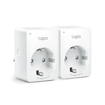 Смарт контакт TP-Link Tapo P100 2-pack, Wi-Fi, Bluetooth 4.2, Android/iOS, бял | JAR Computers TP-Link Tapo P100(2-pack)