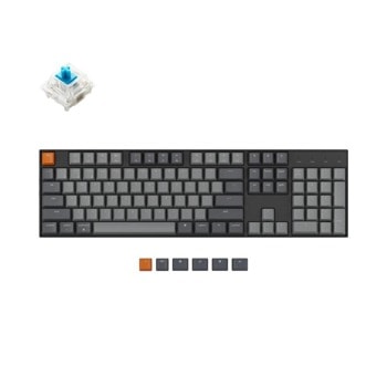 Клавиатура Keychron K10 Hot-Swappable, бежични, гейминг, Gateron Blue Switch, RGB подсветка, черна, USB/Bluetooth image