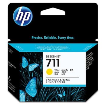 Касета HP Designjet T120 / T520 ePrinter series - Yellow - (711) - P№ CZ136A - Заб.: 3x29ml | JAR Computers Касета HEWLETT PACKARD Designjet T120 / T520