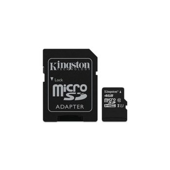 4GB Micro SDHC, Kingston, adapter, Class 10