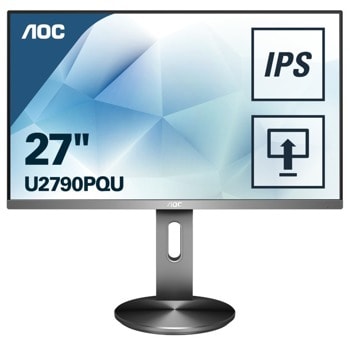 Монитор AOC U2790PQU, 27", IPS панел, 4K 3840x2160, 5 ms, 50M:1, 350 cd/m2, HDMI / DP | JAR Computers AOC U2790PQU