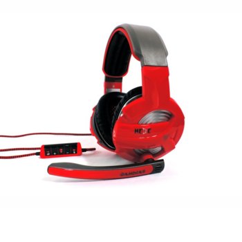 Слушалки Gamdias HEBE GHS2300-USB, червени, микрофон, USB | JAR Computers Gamdias, HEBE GHS2300-USB, Red/Black