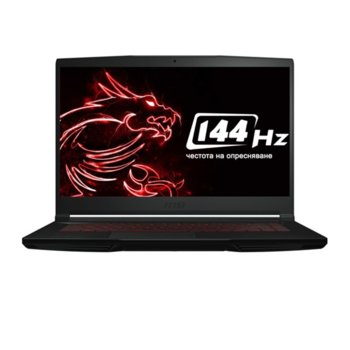 Лаптоп MSI GF63 Thin 10SCSR (9S7-16R412-821), шестядрен Comet Lake Intel Core i7-10750H 2.6/5.0 GHz, 15.6" (39.62 cm) Full HD IPS 144Hz Anti-Glare Display & GTX 1650 Ti 4GB, (HDMI), 8GB DDR4, 512GB SSD, 1x USB 3.2 Type-C, No OS | JAR Computers MSI GF63 Thin 10SCSR 9S7-16R412-821
