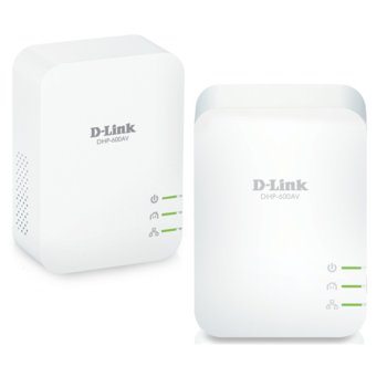 Powerline адаптер D-Link DHP-601AV Starter Kit, 1000 Mbps, 1x 1000Mbps порт, 2 устройства image