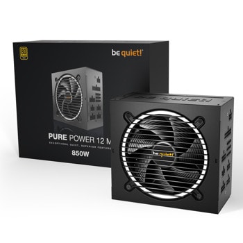Захранване Be Quiet! PURE POWER 12 M (BN344), 850W, Active PFC, 80+ Gold, 120mm вентилатор | JAR Computers be quiet! PURE POWER 12 M 850W BN344