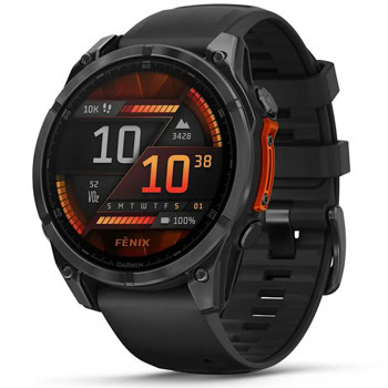 Смарт часовник Garmin fenix 8 47mm (Slate Grey), 1.4" (3.55cm) AMOLED дисплей, Bluetooth, ANT+, Wi-Fi, GPS, 32GB Flash памет, мониторинг на съня, следене на сърдечния ритъм, 10ATM, до 16 дни време на работа, силиконова каишка, черен | JAR Computers Garmin fenix 8 47mm Slate Gray/Black 010-02904-00